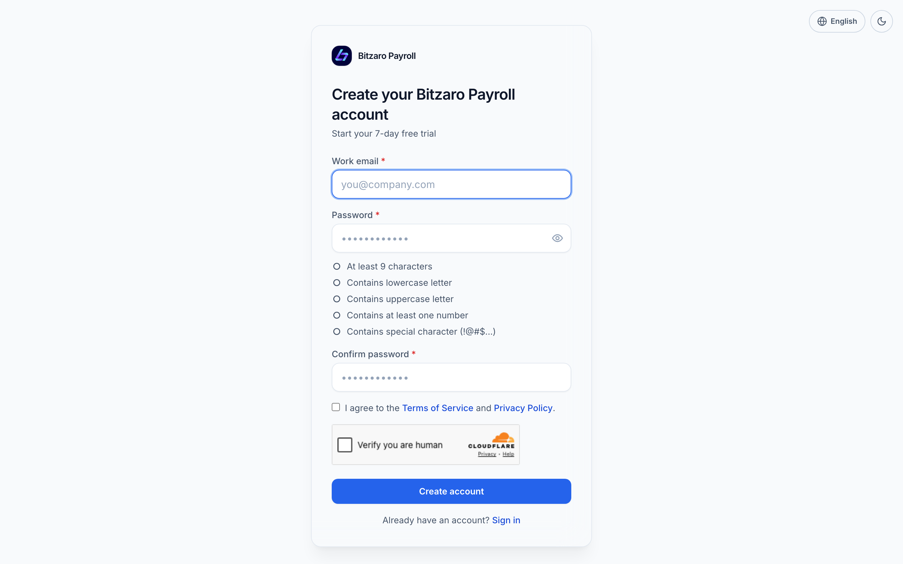 Sign up