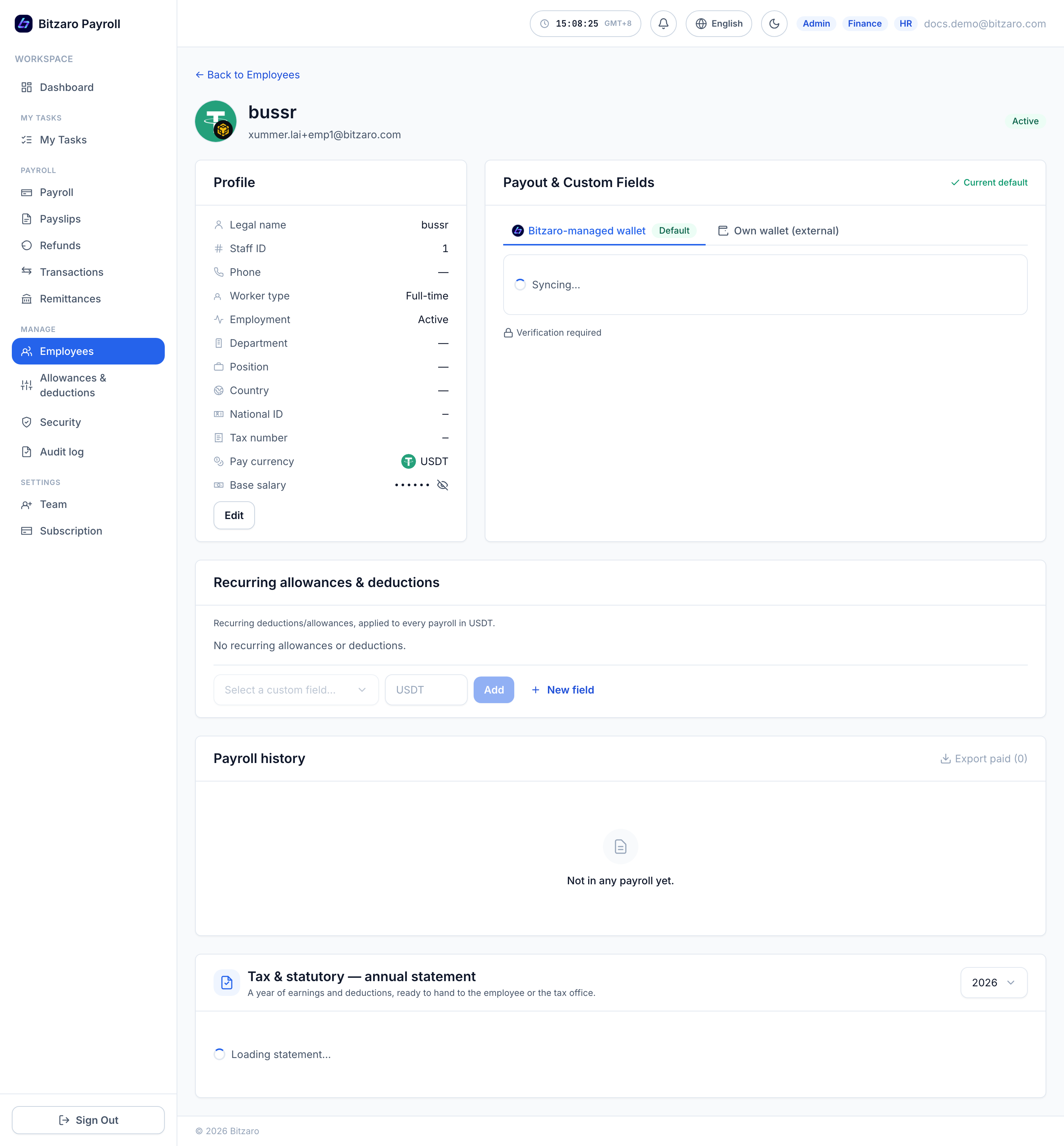 Employee profile