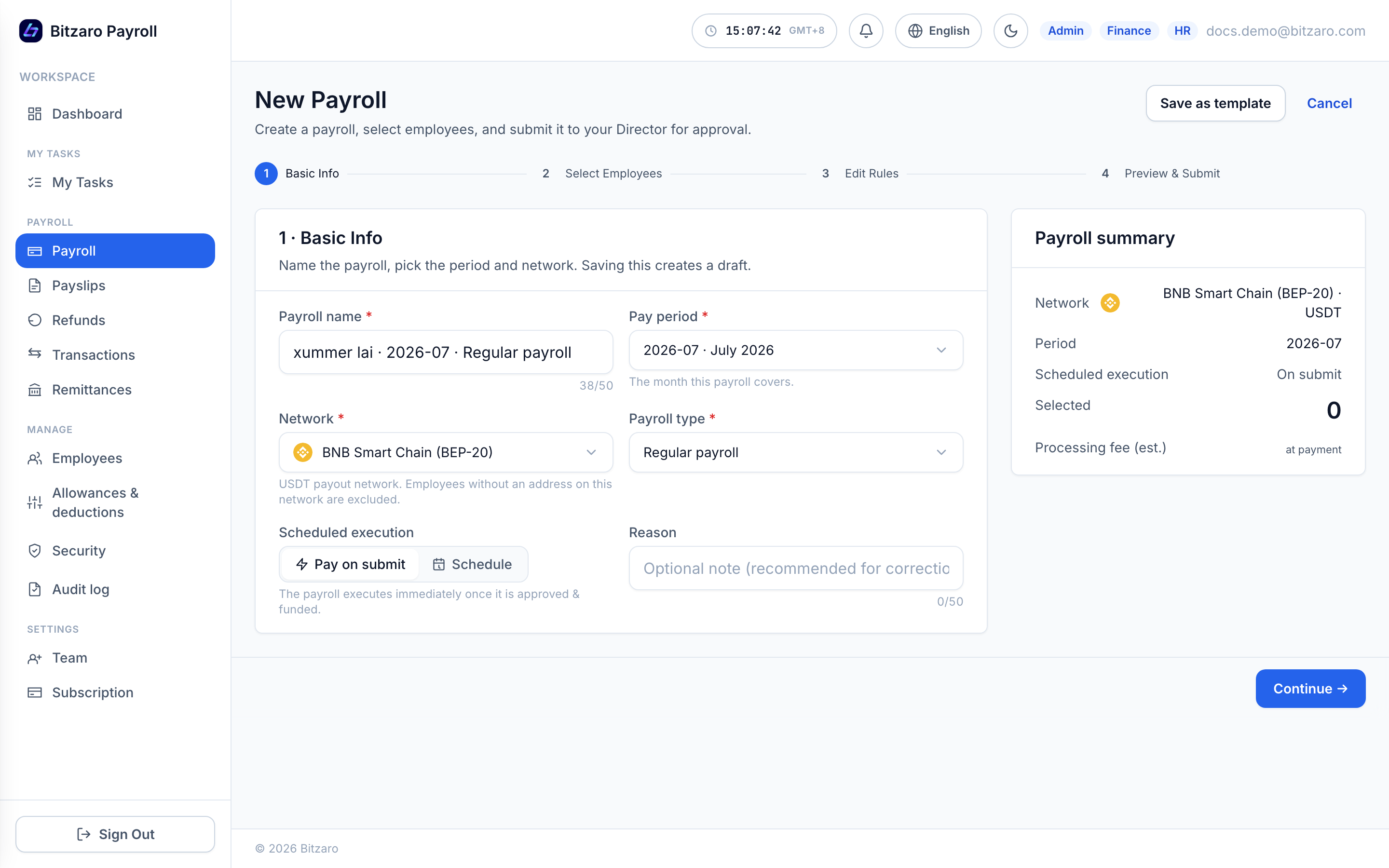 New payroll