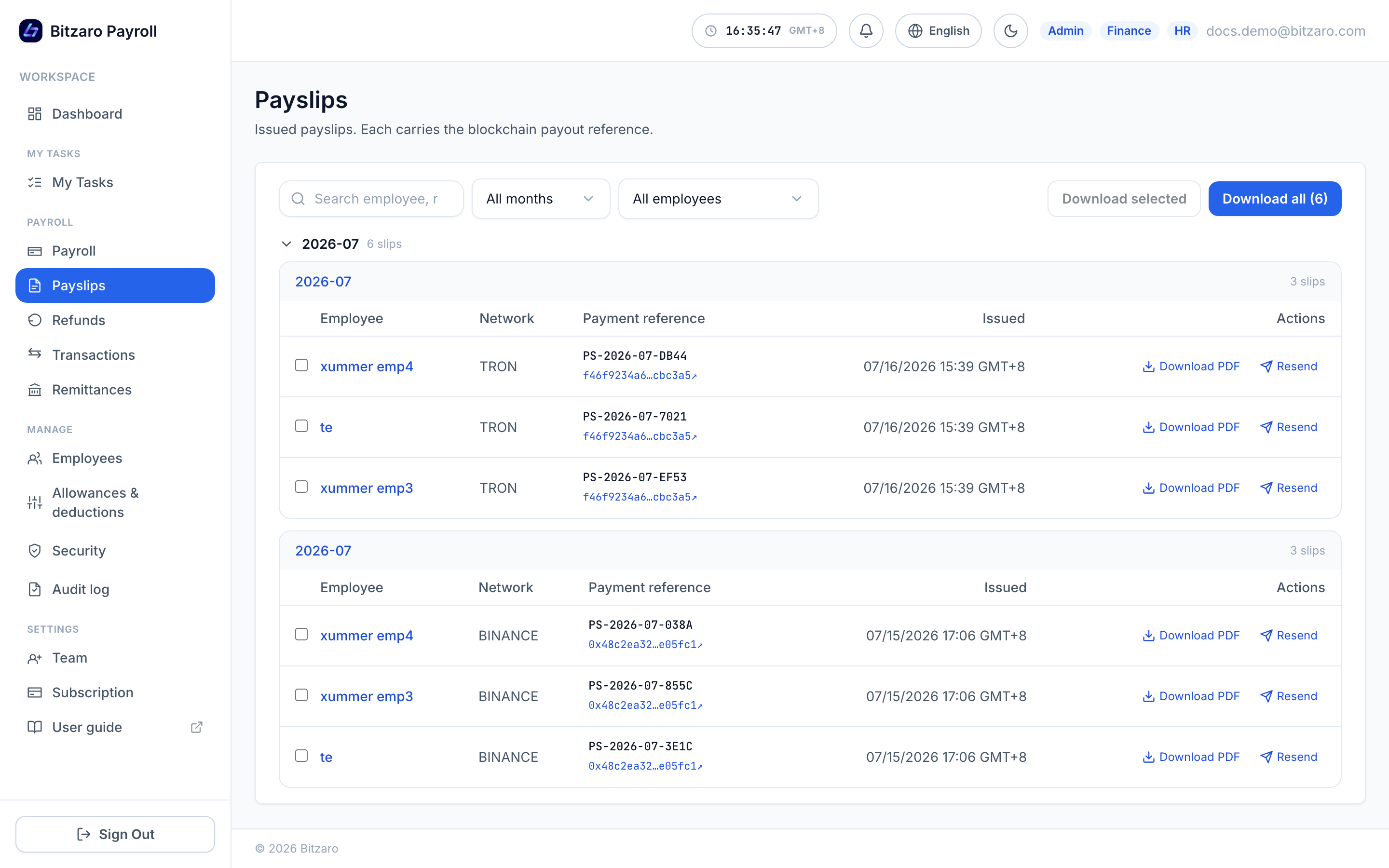 Payslips